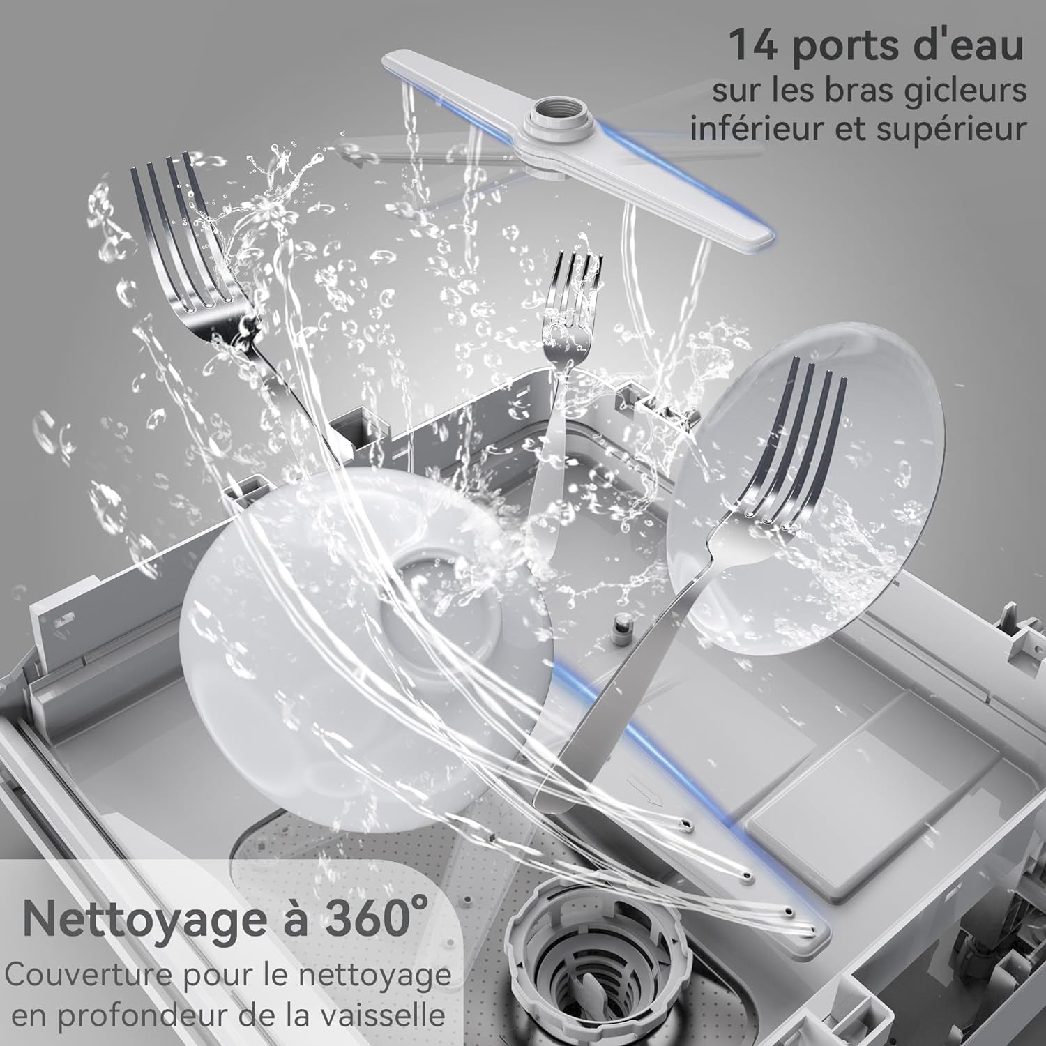 Mini-Lave-Vaisselle, Lave-Vaisselle De Comptoir, Utilisable Avec Robinet Ou Sans Robinet, Largeur De 43 Cm, Capable De Contenir 4 Sets, Adapté Au Camping, 175 Kwh/An, Blanc