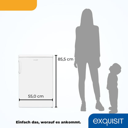 Exquisit Réfrigérateur Table Top KS16-4-HE-040D Blanc | Classe D Très Efficace | Sous Comptoir Avec Congélateur | 109 Litres De Capcité Nette