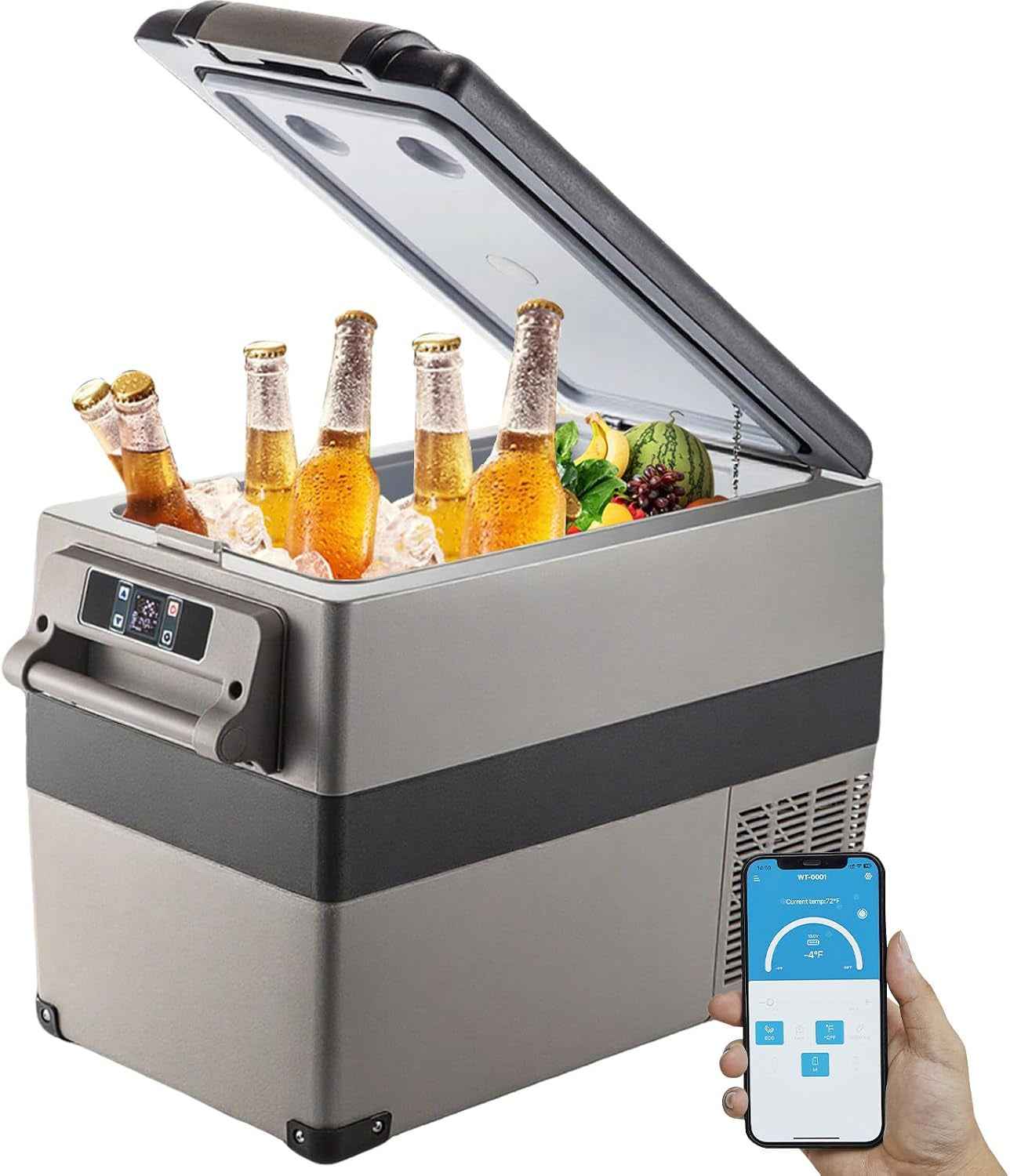 Glacière Électrique Voiture, 45 L, Réfrigérateur Portable À Compression, 60 W, Mini Frigo, 69,3X34,5X45,6 Cm, Glacière Électrique, Mini Congélateur Compresseur Pour Maison/Voiture/Camping