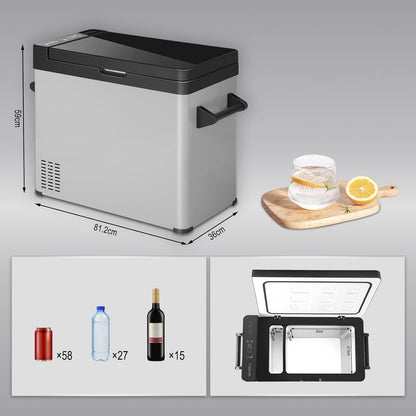 Mini Réfrigérateur À Compresseur Portable 60L Glacière Pour Auto 12/24V Congélateur De Voiture Petit Frigo Camping Bateau Froid Kue012Ss