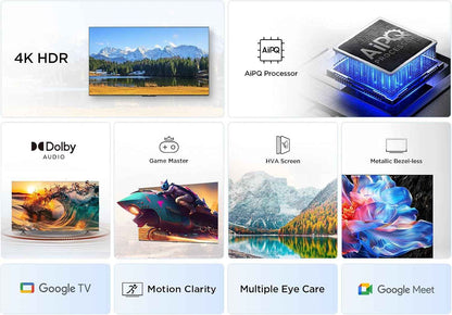 TCL Téléviseur LED Direct 50V6C 50" 4K HDR Smart TV Avec Google TV (Dolby Audio, Motion Clarity, Compatible Avec Google Assistant & Alexa)