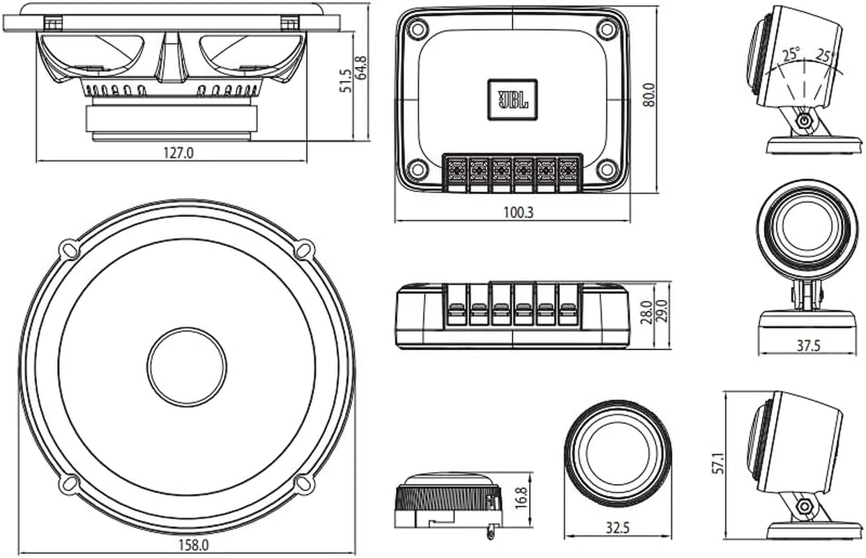 Club 602CTP Système Haut Parleur Voiture À 2 Voies De Harman Kardon - Ensemble D' Enceinte À Composants De 210 Watts, 16 - 17 Cm, Hauts Parleurs D'Aigus Et Filtres