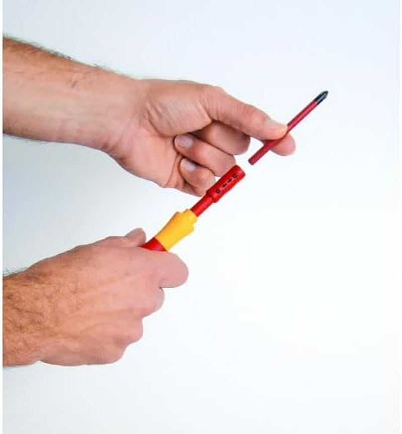 Tournevis Porte-Embout Isolé Avec 14 Embouts Slimvario Et Testeur De Tension (36068) Dans Trousse Pliable | (36068) Electrician Tools | Slimbit I Slotted, Phillips, Torx, Plusminus, Voltage Tester I Screwdriver Set