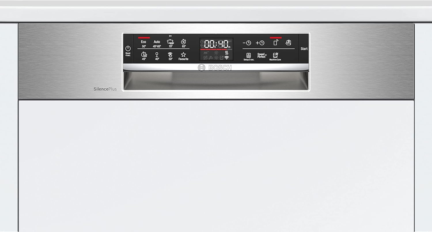 SMI6EDS57E - Série 6 - Lave-Vaisselle Encastrable Avec Bandeau - Home Connect - 13 Couverts - Silence plus 39 Db - Metallic