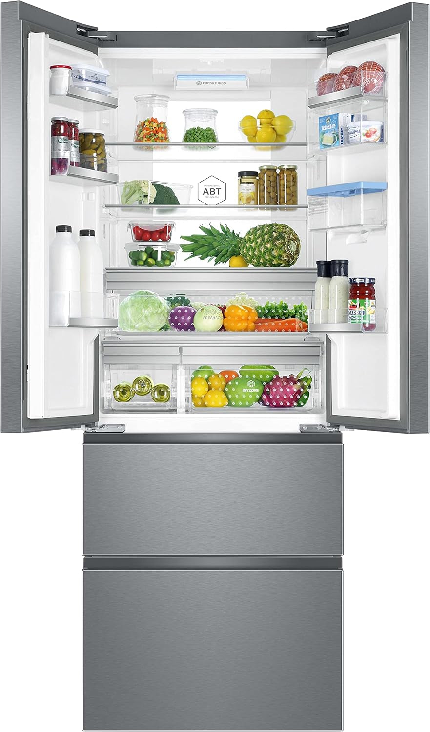 B3FE742CMJW Réfrigérateur Combiné FD 70 Série 5 - 458L (Réfrigérateur 307L + Congélateur 151L), Hauteur : 190 Cm, 296 Kwh/An, ABT, Myzone Pro, Humidity Zone, Distributeur Eau, Classe E