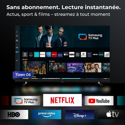 Smart TV 32 Pouces, Téléviseur Avec Tizen OS, Compatible Samsung TV Plus, HD 720P Dolby Audio, HDR10, Smartthings, Miracast, Gaming Hub, Commande Vocale, Écran Plat | HDR10, Dolby Audio, Gaming Hub, Smartthings, Miracast, plus De 350 Chaînes En Direct Gratuites via Samsung TV Plus