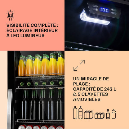 Mini Frigo De Chambre Et Bureau Pour Boisson, Petit Frigo Silencieux, Refrigerateur Mini Bar 242L, Petit Réfrigérateur Camping, Étagères Réglables Pour Le Vin, Cannette, Beer Fridge
