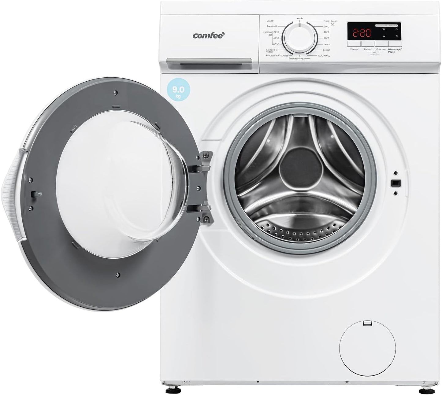 ' Lave-Linge 8KG Classe a Moteur BLDC 1400RPM Blanc CFE12EW80/W-FR | 15 Programmes, Prélavage, Lavage À La Lapeur, Lavage Rapide, Design Slim 48 Cm, Frontal Machine À Laver