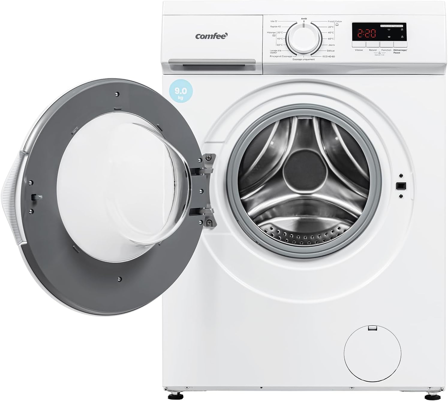 ' Lave-Linge 8KG Classe a Moteur BLDC 1400RPM Blanc CFE12EW80/W-FR | 15 Programmes, Prélavage, Lavage À La Lapeur, Lavage Rapide, Design Slim 48 Cm, Frontal Machine À Laver