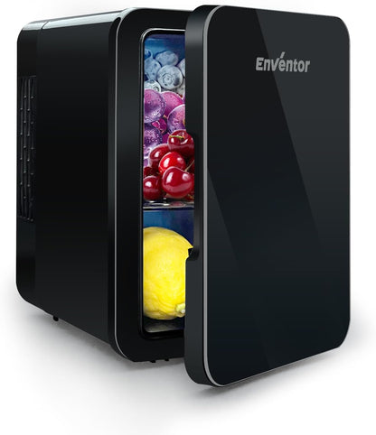 Mini Frigo 4 Litres, Petit Réfrigérateur Portable, 6 Canettes, Mini Réfrigérateurs Cosmétiques Pour Cooler and Warmer, Mini Petit Frigo Pour Chambre/Voiture/Voyage/Boissons/Fruits, Noir