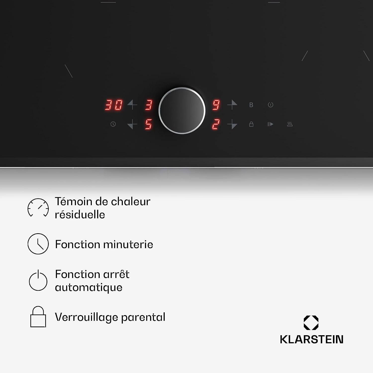 Klarstein Magnichef Plaque Induction Encastrable - 4 Zones, 8200W Boost, Commande Magnétique, Minuterie, Sécurité Enfant, Détection Casserole, Plaque Cuisson Induction