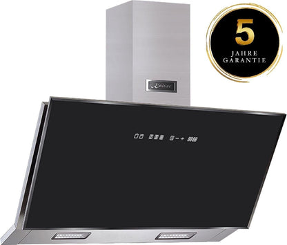 at 9430+Tuyau. Hotte Aspirante 90 Cm, Verre, 3 Niveaux De Puissance, 1250 M³/H, Hotte Avec Minuterie, Hotte À Recyclage D'Air, Vainqueur Du German Brand Award 2018
