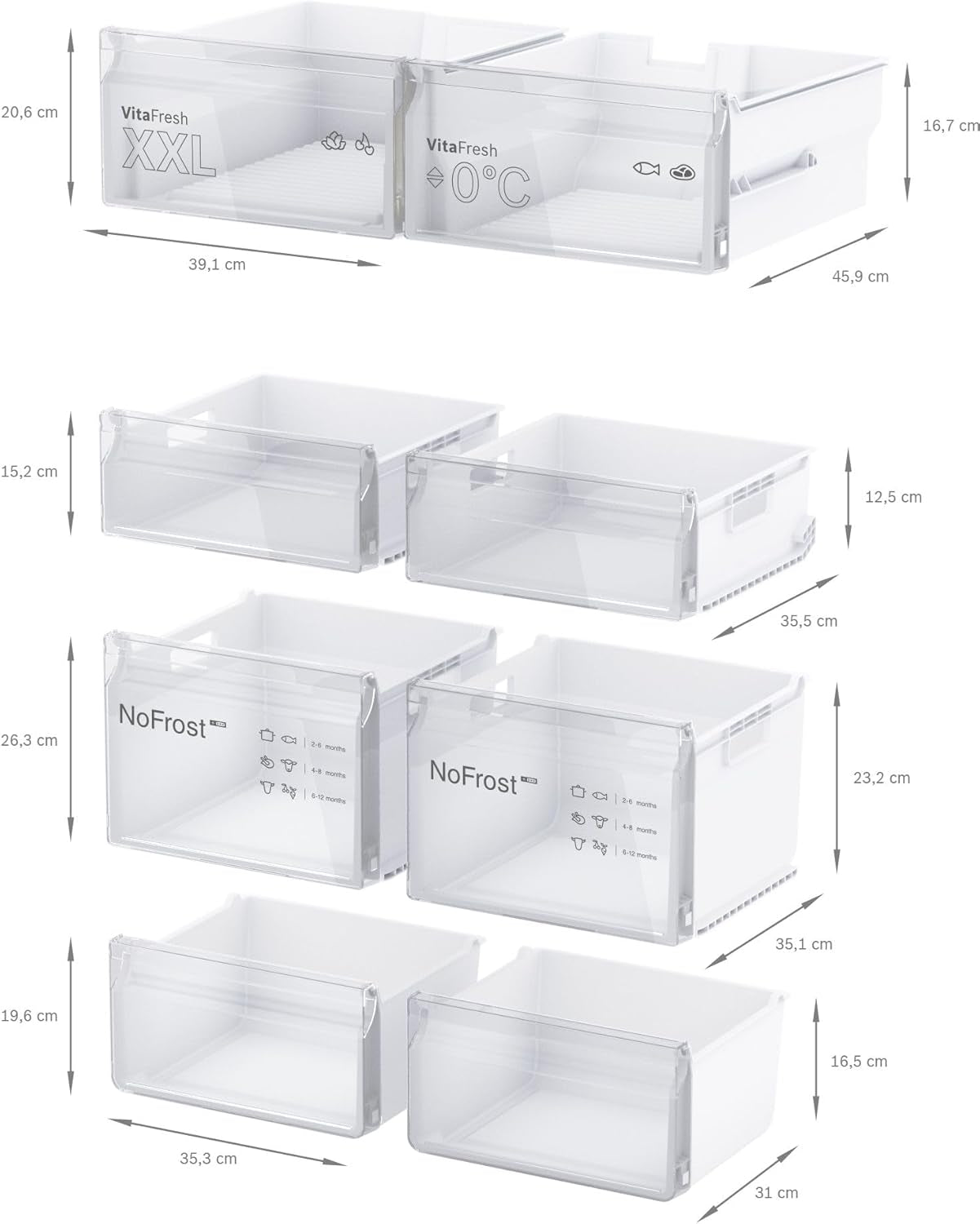 KFN96VPEA - Série 4 Réfrigérateur Multi-Portes Congélateur En Bas - 605 L - 183 X 91 (H X L) - Inox anti Trace De Doigts