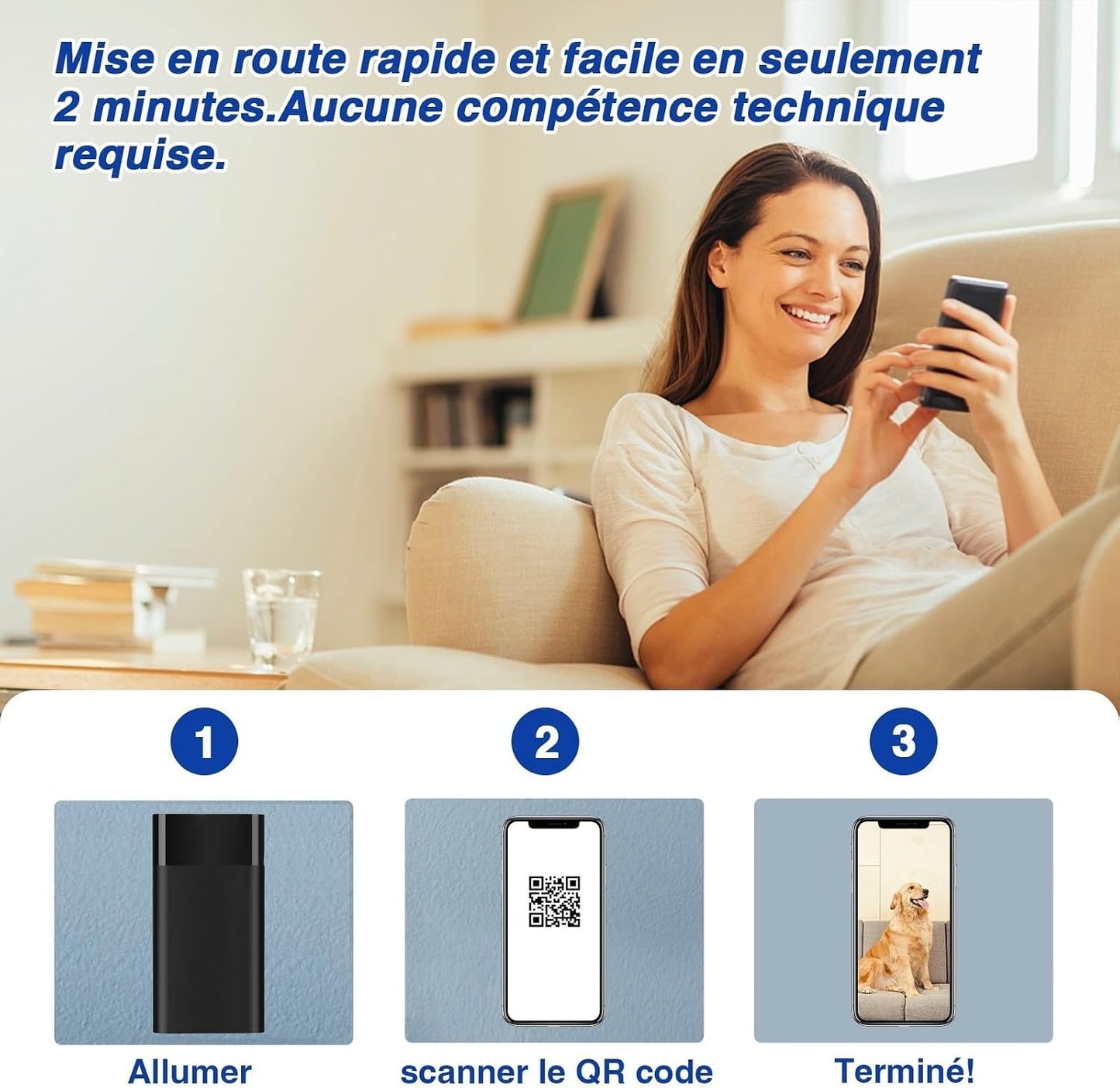 MW8 Caméra Espion Wifi 2K Ultra HD Camera Sans Fil, 5000Mah Batterie, Détection De Mouvement Intelligente, Alarme Sur Téléphone Portable, Vision Nocturne, Alarme Par E-Mail,Noir