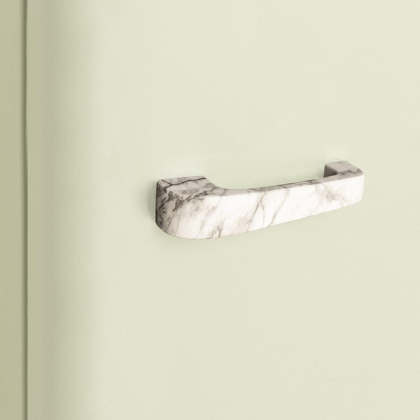/ RETRO FRIDGE 83.5 Marble/Réfrigérateur Vert Avec Poignée Marbre/Pratique Et Fonctionnel, Matériaux Résistants