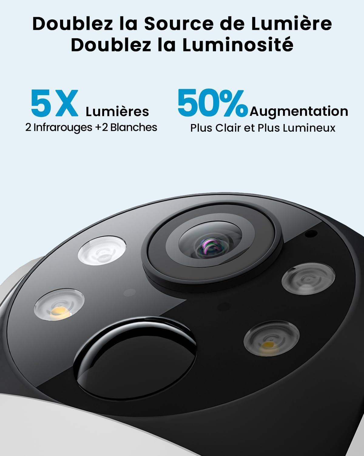 2K (3MP) Camera Surveillance Wifi Exterieure Sans Fil Solaire | Détection Humaine IA, Nocturne Couleur, Recharge Faible Luminosité, Installation Facile, Wifi 6, Sans Abonnement, 2 Pièces