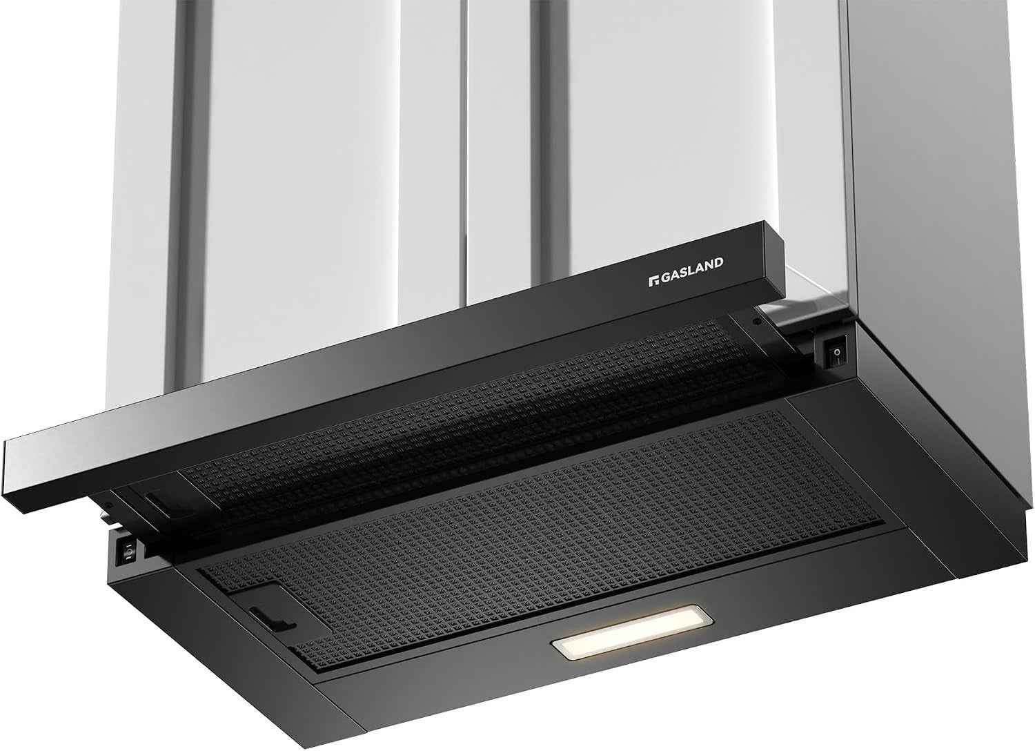 BR60BP Hotte Aspirante 60 Cm Umluft, Hotte Intégrée À Écran Plat 335 M³/H, Hotte Abstrait À Extraction À Plat Noire Avec Filtre À Charbon Actif CF132