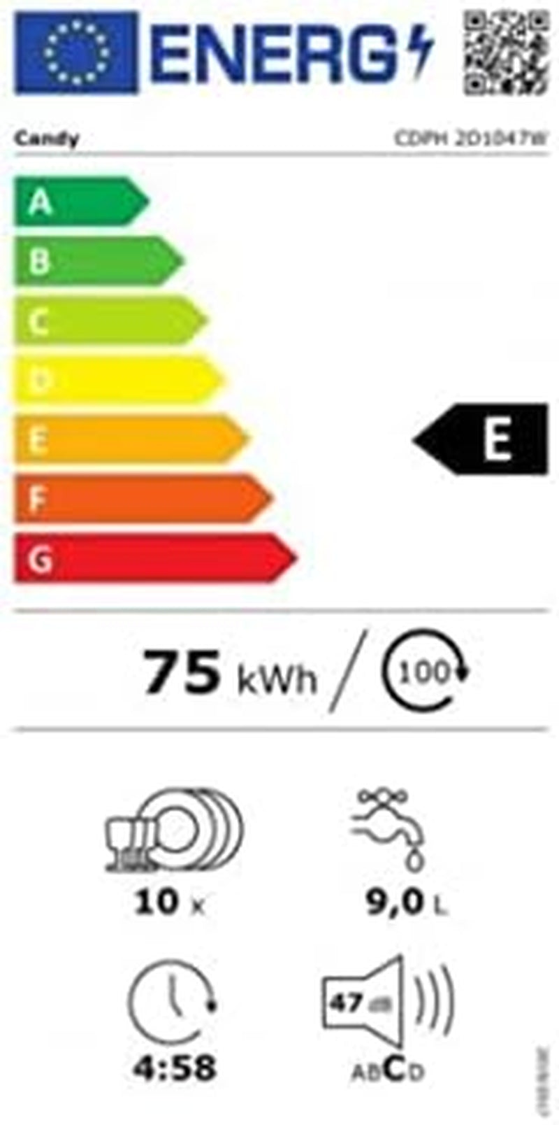 - LAVE-VAISSELLE 45CM  CDPH2D1047W BLANC
