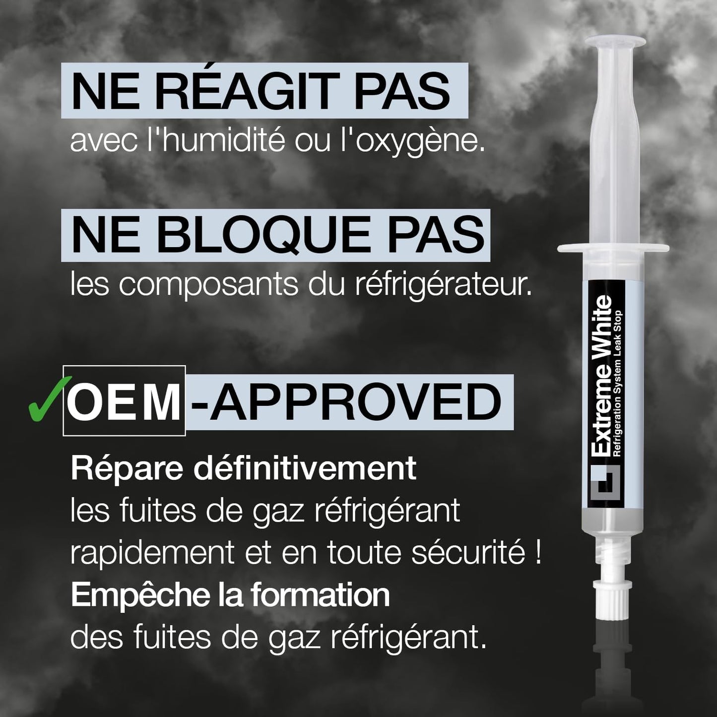 Extreme White – 6 X 12 Ml – Arrêt De Fuite De Réfrigérant Pour Réfrigérateurs Avec Compresseur Hermétique Et R600 – R290 – R134A, Adaptateur SAE 1/4 Inclus