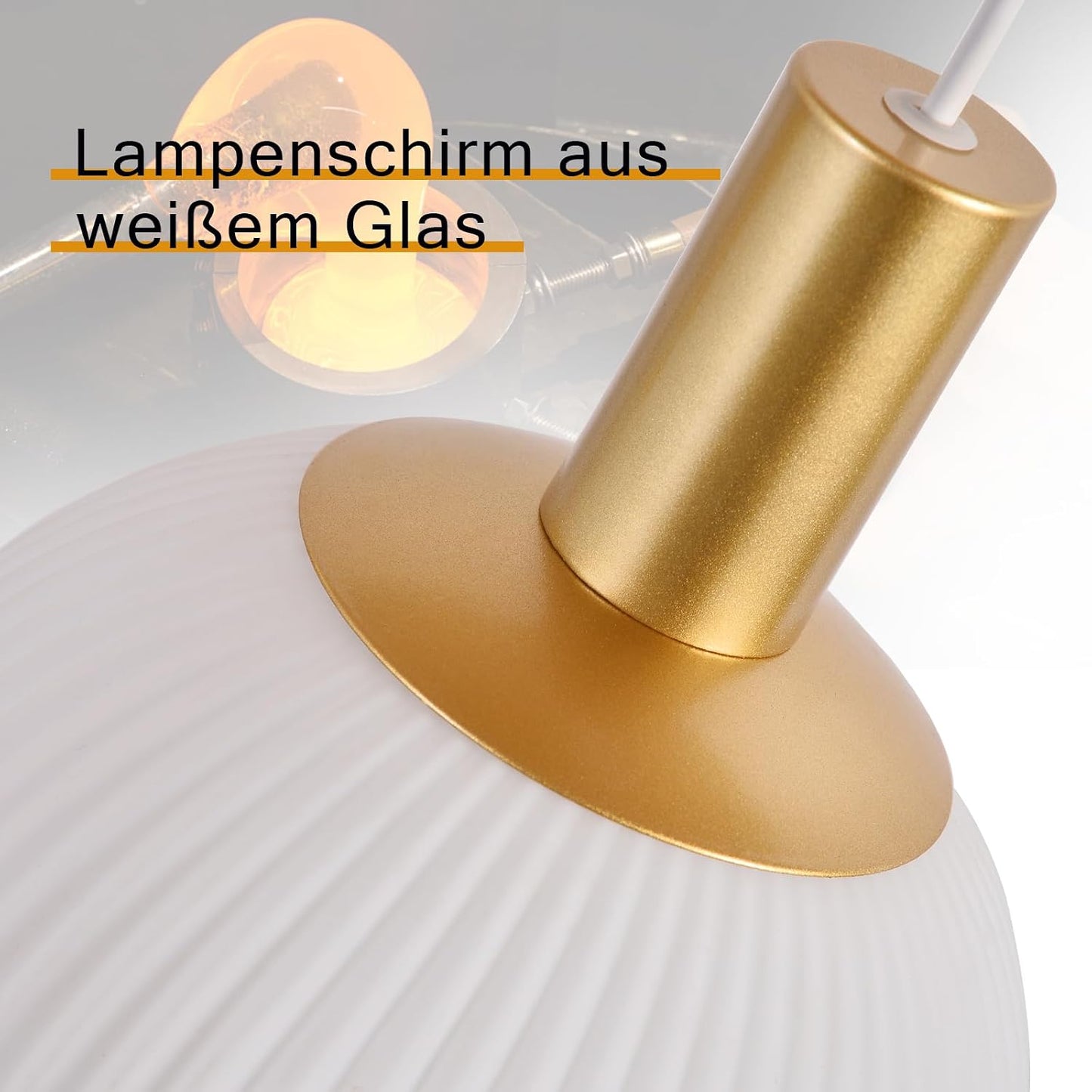 Suspension Table À Manger En Verre - E27 or Lampe À Suspension 3 | Flammes Lampe De Table À Manger Suspendue Lustre Réglable En Hauteur Pour Salon Chambre Cuisine Salle À Manger Sans Ampoules