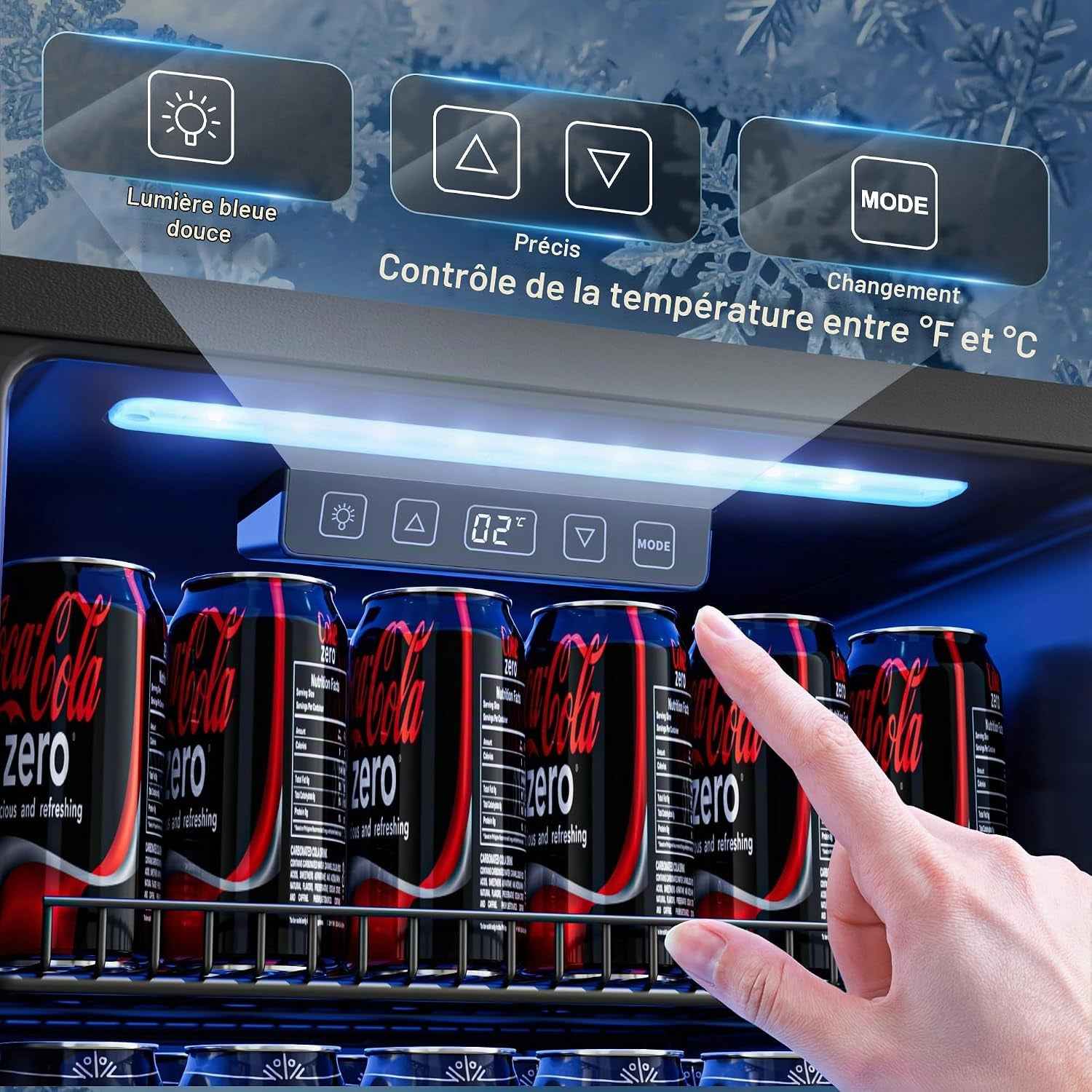 Réfrigérateur À Boissons 90L | Refroidissement Uniforme Et Sans Givre, 3 Étagères Réglables Pour 125 Canettes | Silencieux Pour Bar, Bureau & Maison – Noir