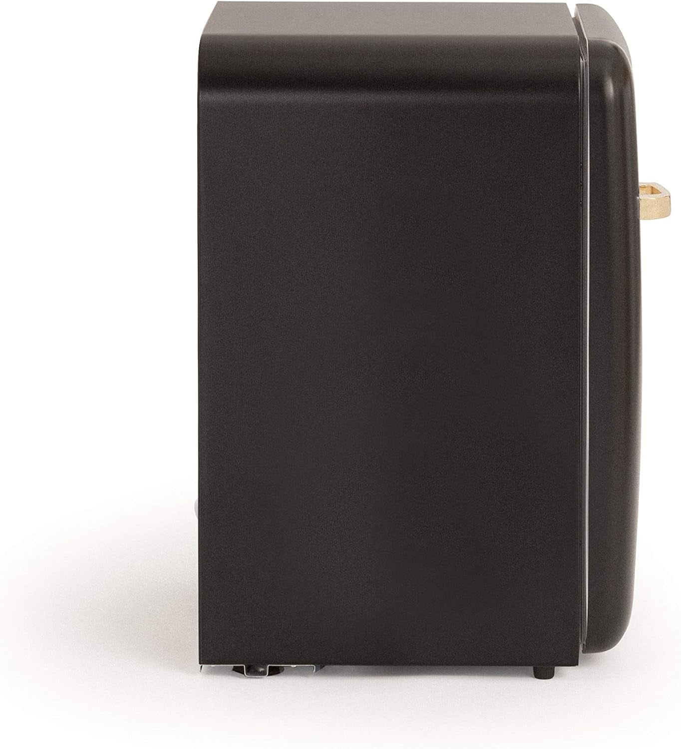 / RETRO FRIDGE 83.5 Gold/Réfrigérateur Noir Avec Poignée Or/Pratique Et Fonctionnel, Matériaux Résistants