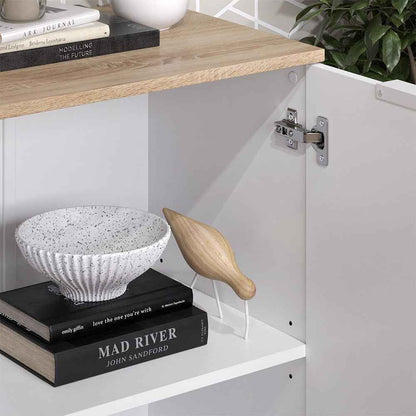 Commode Wido, Blanc, 50X80Cm | Avec Étagère, Pour Le Rangement Et L’Organisation Peu Encombrante