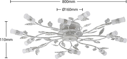 LED Plafonnier Bolonia (Traditionnel) En Bronze Métal E. A. Pour Salon & Salle À Manger (À 12 Lampes,), Eclairage Lampe Luminaire Plafond Eclerage