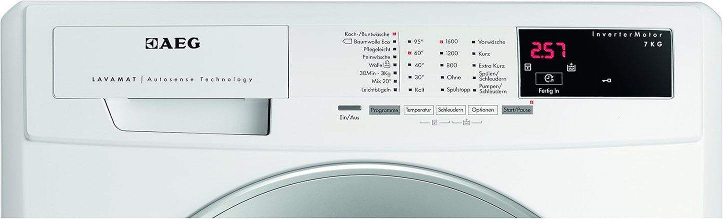 Machine À Laver  Lavamat L69670Vfl FL/A + + +/171 Kwh/An/1600 Tr/Min, 7 Kg/9499 L/An/Aquac Eurocontrol/Porte Argenté/Blanc