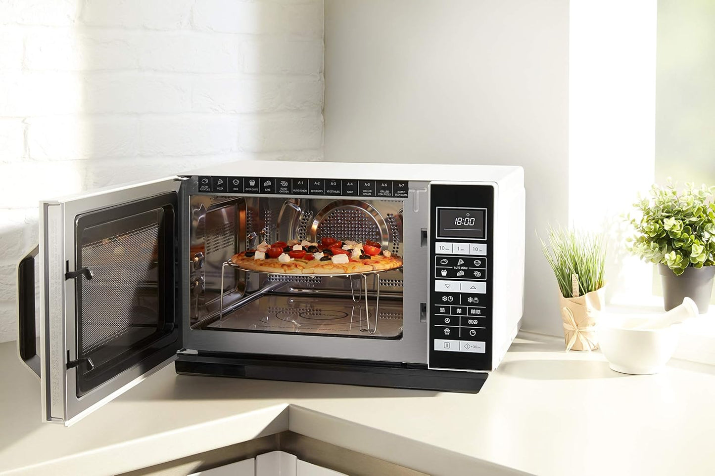 R-860S Micro-Ondes Combiné 25 Litres À Plateau Fixe - Argent