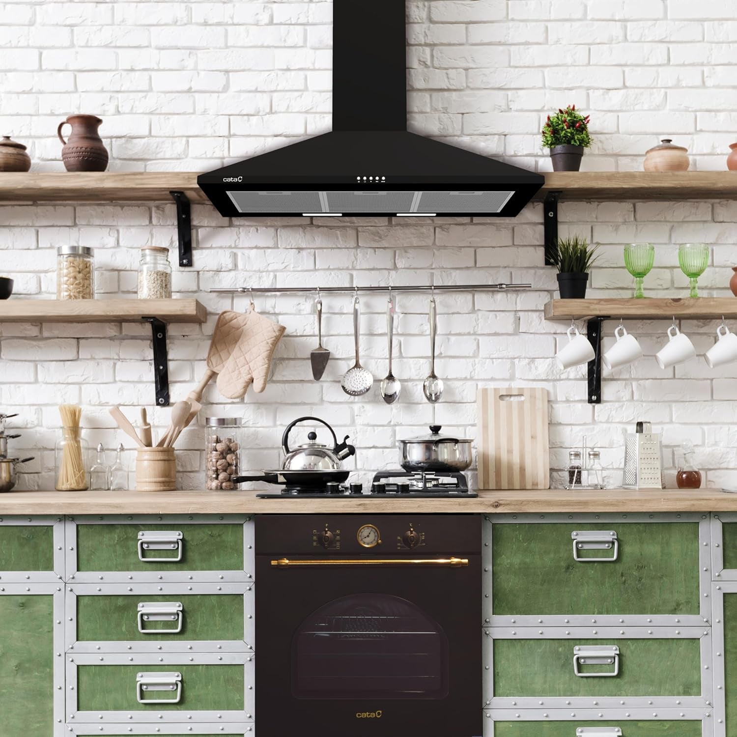 MRA7108WH Four Électrique Encastrable Noir Rustique Classe Énergétique a 7 Fonctions Programmateur De Cuisson Mécanique Four À Convection À 5 Hauteurs Et Capacité De 60 L