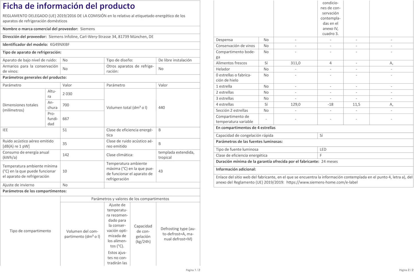 KG49NXIBF Iq300 - Réfrigérateur XXL Autonome Avec Congélateur En Bas - 203 X 70 Cm - Réfrigérateur 311 L - Congélateur 129 L - Nofrost, Hyperfresh, Bottlerack - Acier Inoxydable