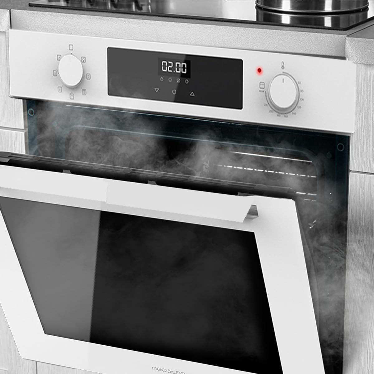 Four Intégrable 60 Cm Bolero Hexa M226000 Verre Blanc A. 2800 W, 72 L, 7 Fonctions, Mode Grill, Fan Assisted Grill, Mode Convection, Defrost, Steam Base X2, Steam Easyclean, Steam Assist