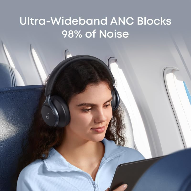 Par Anker Space One Casque Bluetooth Sans Fil | Réduction De Bruit Active Adaptative by Anker, Réduction Des Voix Humaine 2X plus Efficace, ANC 46H, Application, LDAC Hi-Res