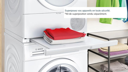 Bosch WQG1420DFR Série 6 - Sèche-Linge, Autodry | Blanc, 9 Kg, Pompe À Chaleur, Anti-Froissage, Option Demi-Charge, Séchage Rapide 40 Minutes