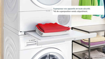 Bosch WTH8300DFR Série 4 - Sèche-Linge, Écran LED, Filtre Easyclean | Blanc, 8 Kg, Pompe À Chaleur, Autodry, Séchage Rapide 40 Minutes