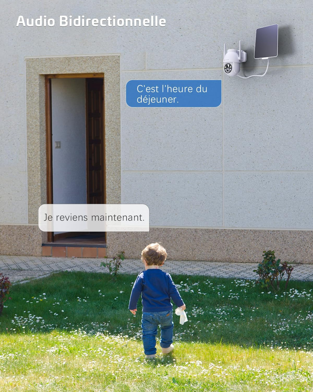 2K Camera Surveillance Wifi Exterieure Sans Fil | AI Détection Humaine, Vision Nocturne Couleur, Audio Bidirectionnel, 2.4Ghz Wifi, Cloud