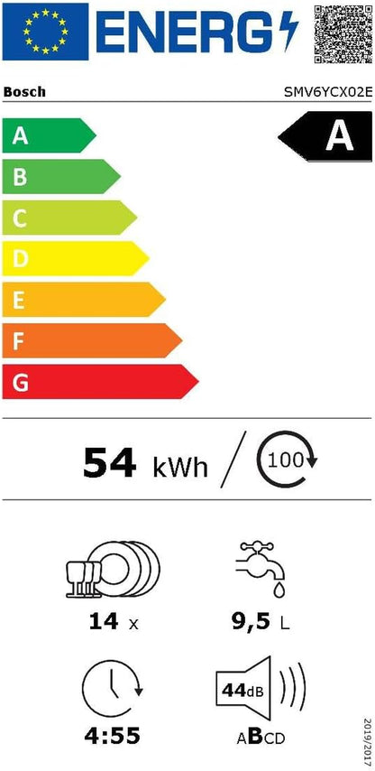 SMV6YCX02E Série 6, Lave-Vaisselle Encastrée Dissimulée Totale, Perfectdry, Home Connect, Efficientdry : Ouverture Automatique De La Porte, 60 Cm