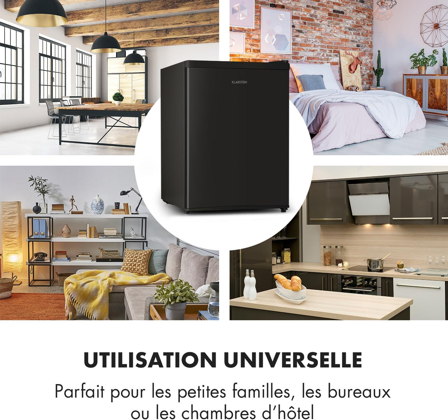 Mini Frigo De Chambre Pour Boissons, Petit Frigo Silencieux, Mini Bar Intérieur, Bières, Petit Refrigerateur Camping, 3 Niveaux Refroidissement, Bac Recepteur, Frigo Cosmetique, 0-10°C, 65L