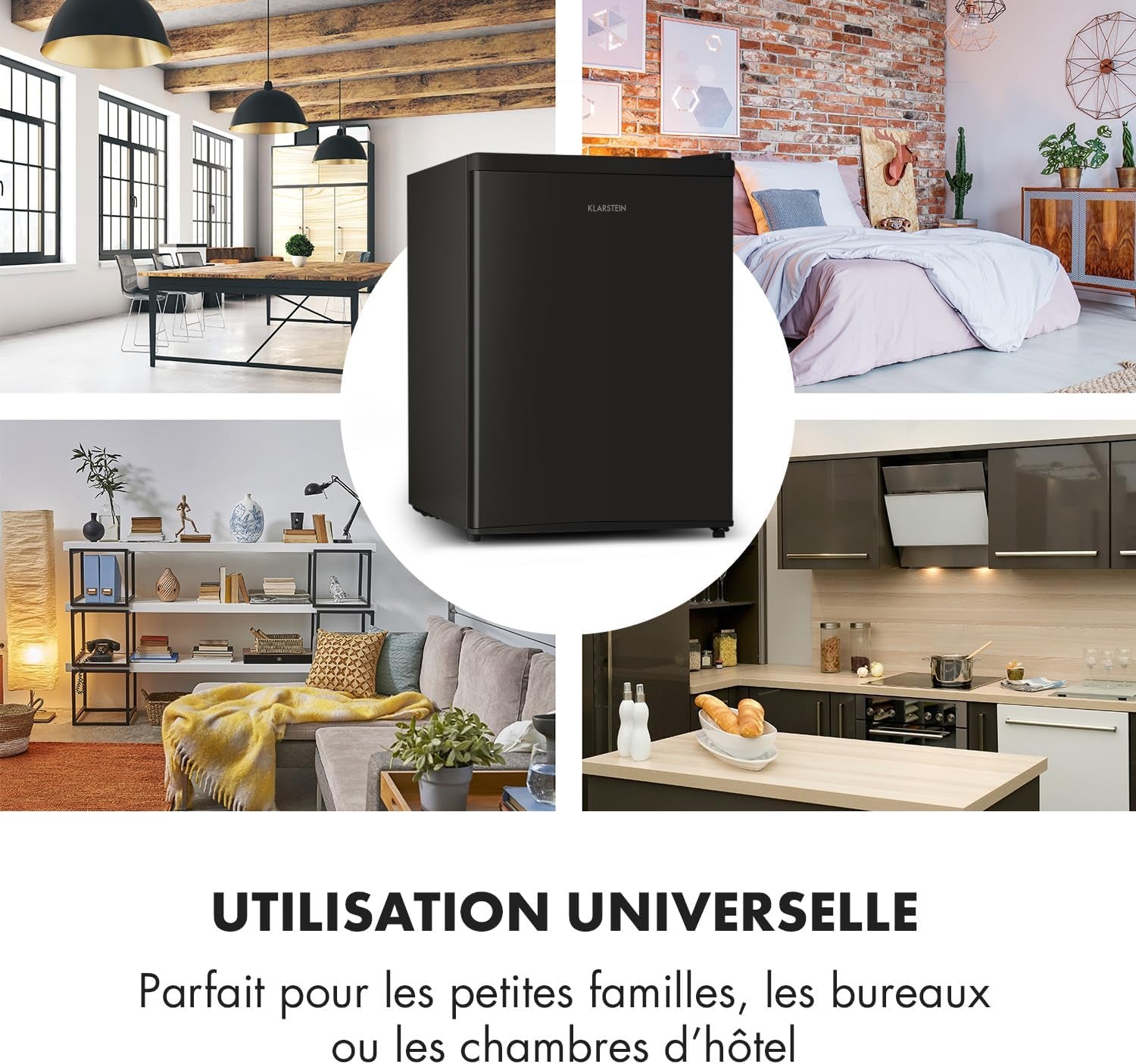 Mini Frigo De Chambre Pour Boissons, Petit Frigo Silencieux, Mini Bar Intérieur, Bières, Petit Refrigerateur Camping, 3 Niveaux Refroidissement, Bac Recepteur, Frigo Cosmetique, 0-10°C, 65L