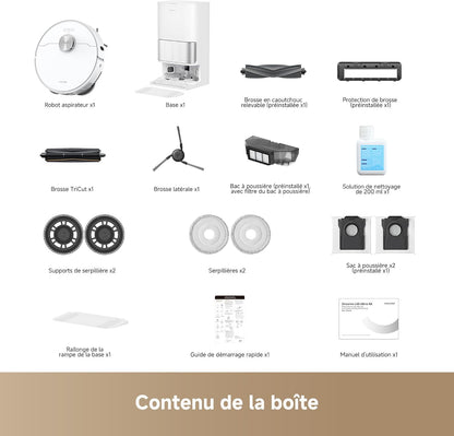 Dreame L40 Ultra AE Robot Aspirateur, 19 000 Pa Aspiration Puissante | Brosse Tricut, Nettoyage Sec-Humide, Dock Tout-En-1 Vidange Automatique, Sélection De Brosses Variée