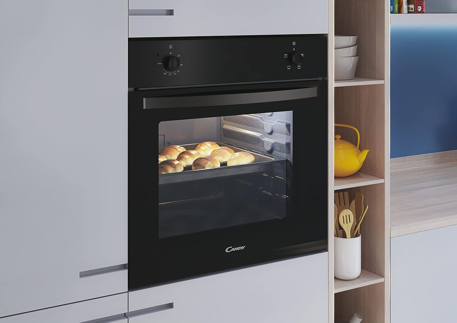 Four Encastrable Émail Lisse FIDC N100, 70 Litres, 3 Modes De Cuisson