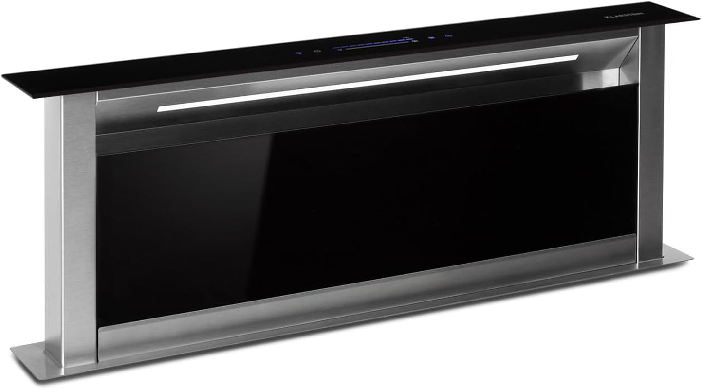 Klarstein Downdraft Hotte Aspirante 90Cm, Encastrable Et Silencieuse Pour Cuisine, Débit D'Air 604M³/H, Filtres Inclus, 10 Modes De Ventilation, Mode Recirculation En Option, Efficacité Énergétique A+