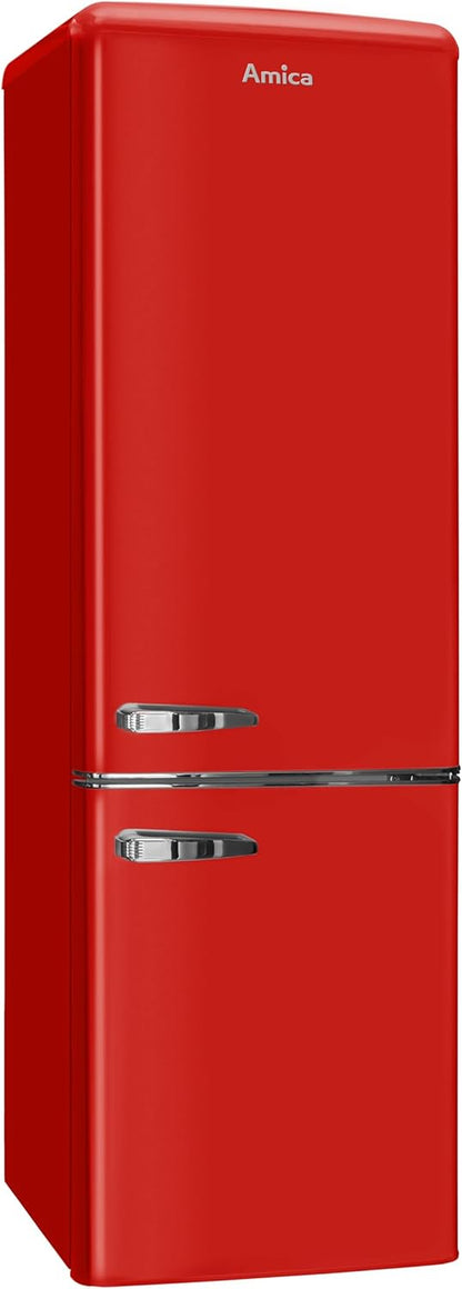 Amica KGCR 387100 R Réfrigérateur-Congélateur Autoportante 244 L Rouge