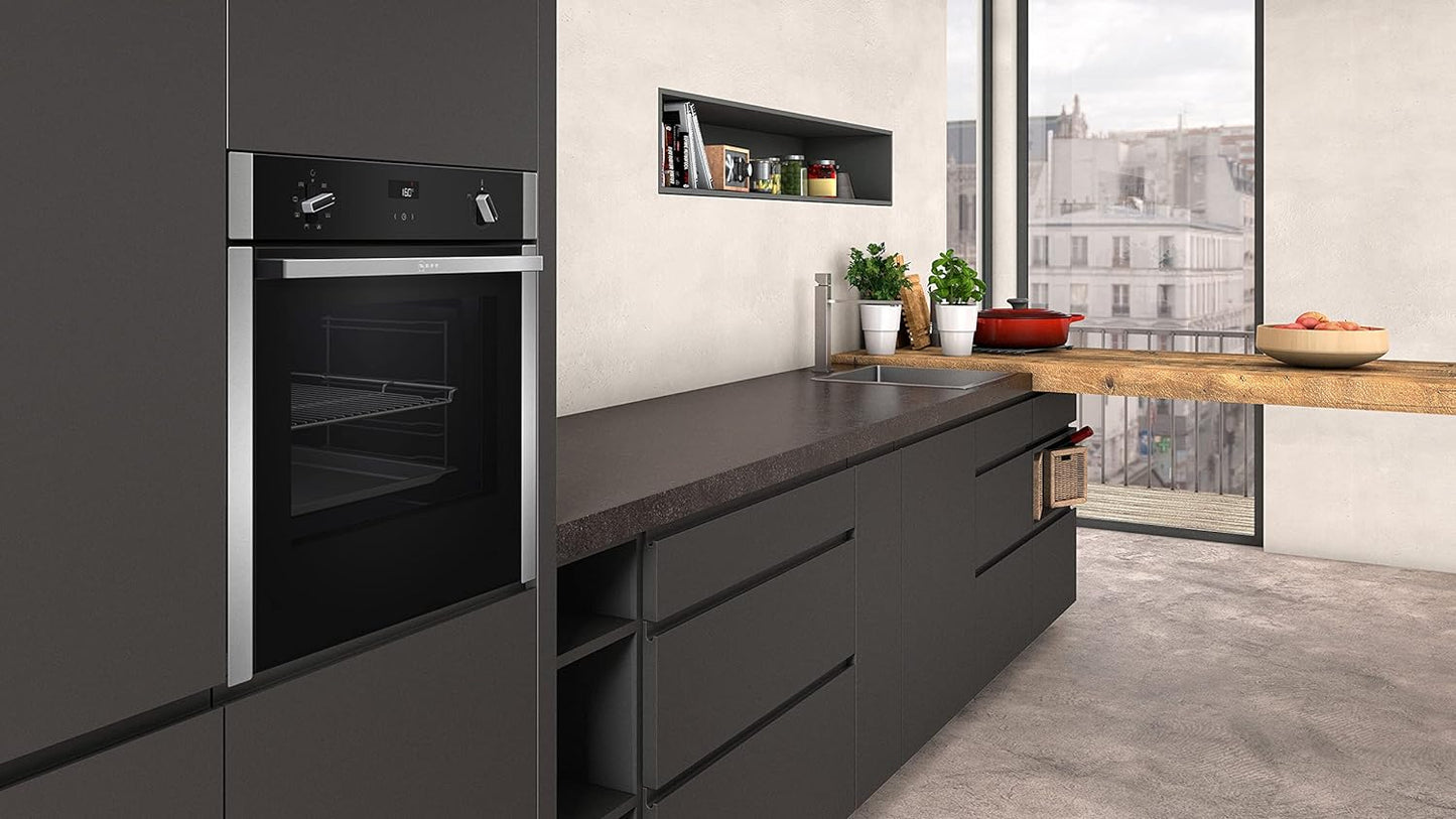 NEFF B4ACF1AN0B N50 Four Simple Avec Coulisse Et Cache Et Circotherm, Acier Inoxydable