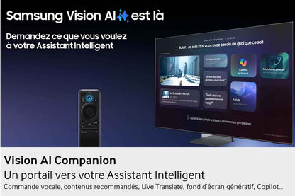 TV AI 43 Pouces QLED 43Q8F 4K Smart TV, Quantum Dots, Q4 AI Processor, Wifi, Airplay, HDR, Q-Symphony, OTS Lite, Knox Security, Gaming Hub, Bixby, Application Opérateurs Intégrées