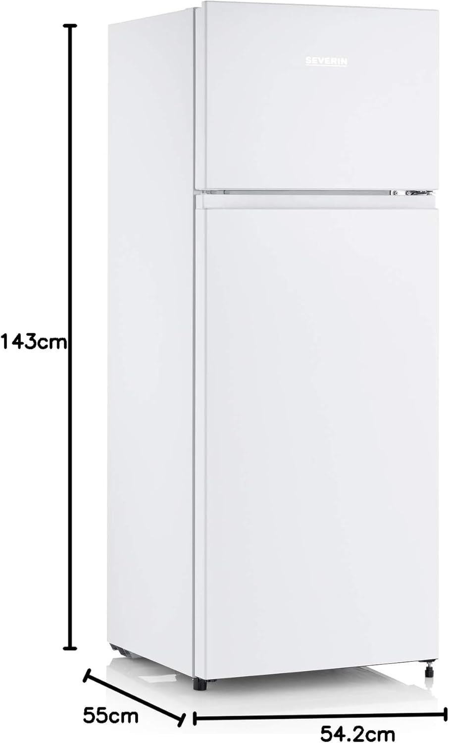 Réfrigérateur Congélateur 2 Portes, Pose Libre, Longueur 55 Cm, 206 Litres, Classe E, Veggibox Incluse, Blanc, DT 8760