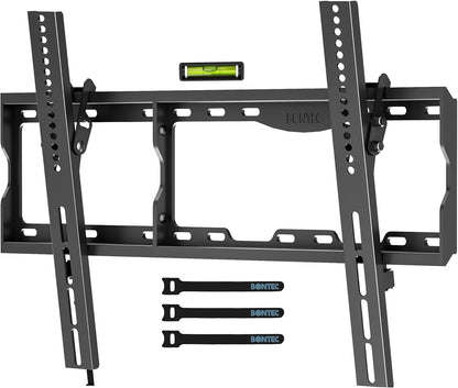 Support Mural TV Inclinable 17-86 Pouces, Charge 75 Kg | VESA 75X75 À 600X400Mm, Niveau À Bulle Et Attaches De Câble Inclus, Compatible Avec Écrans LCD, LED Et Plasma