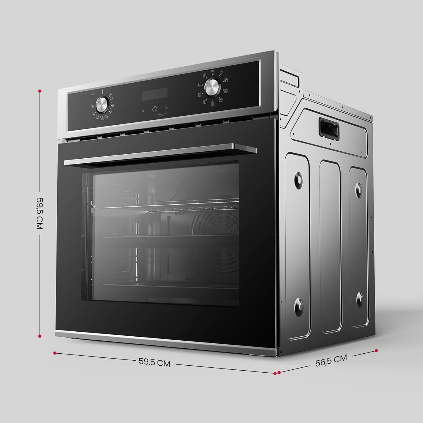 ES609321DSH Four À Encastrer, 70L, Autarcique, Four Électrique Avec 9 Fonctions Four, Triple Vitrage, Tiroir Télescopique Et Sélecteur Rotatif Escamotable, Air Chaud, Inox, Sécurité Enfant