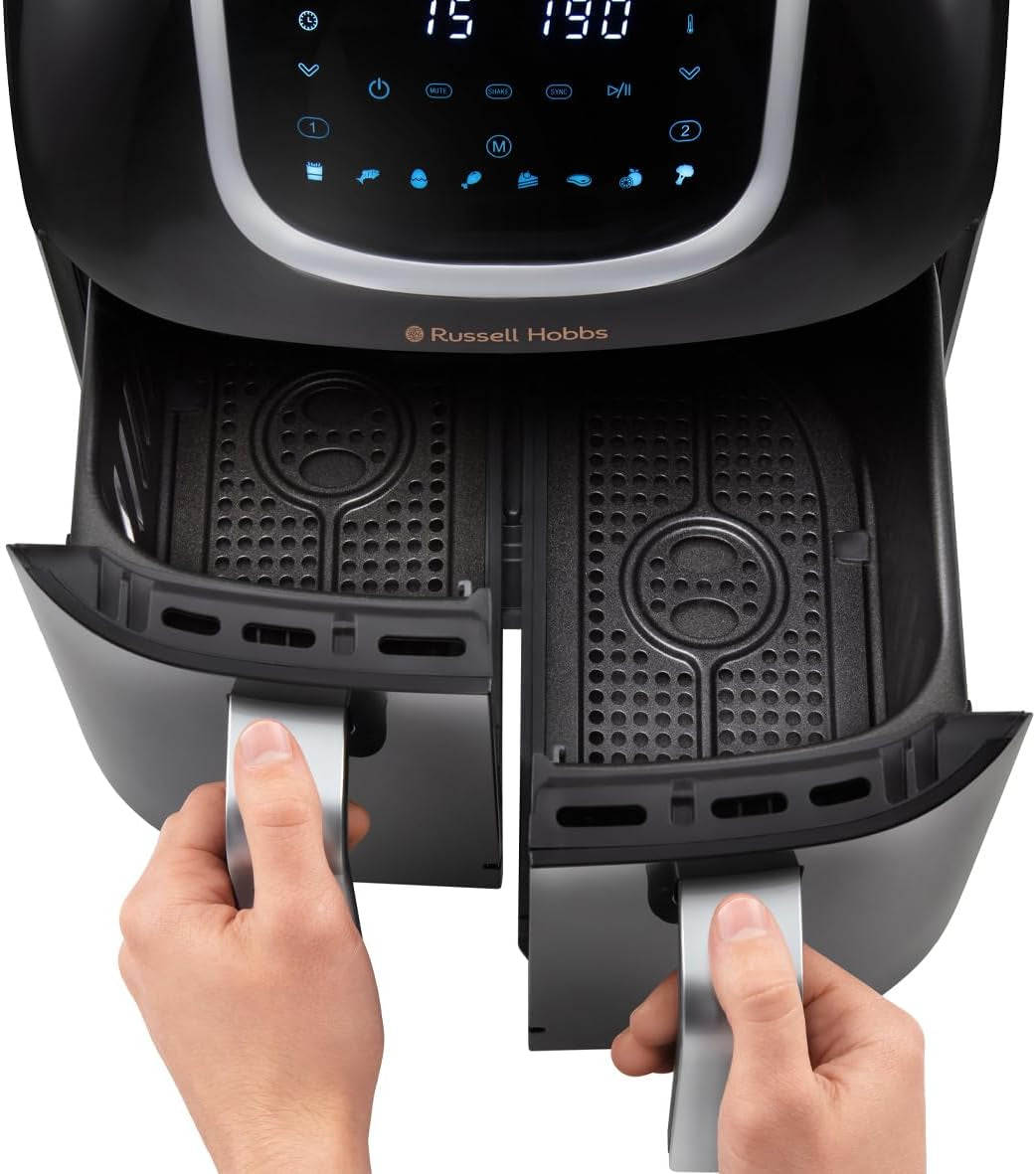 Air Fryer Double Tiroir [2 Paniers 4,25L Ou 8,5L Au Total ] Satisfry Snappi (8 En 1, Écran Tactile, Synchronisation Des Temps De Cuisson, Ajouts D'Aliments) Friteuse Sans Huile 27290-56
